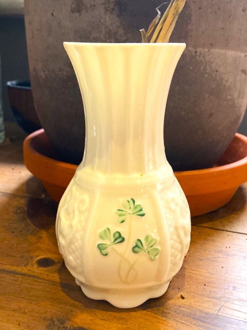 Classic Belleek porcelain bud vase
